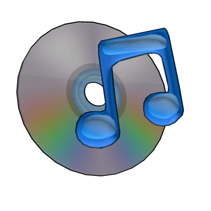 frutiger aero music player cd & note in mouth