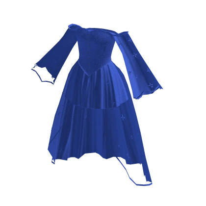 Royal blue princess transparent high low dress