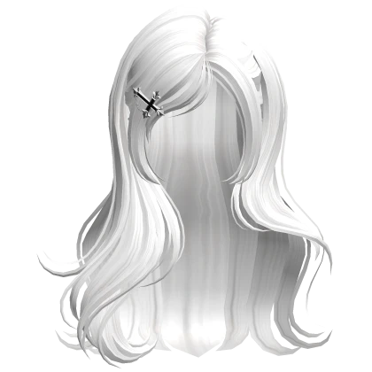 White Elegant Wave Hair w/ Cross Hairpin