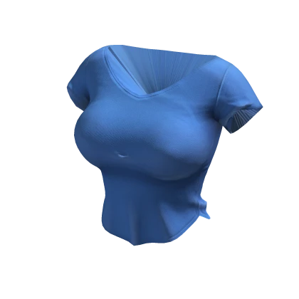 ʚ♡ɞ Basic Cropped Blue Tee Shirt