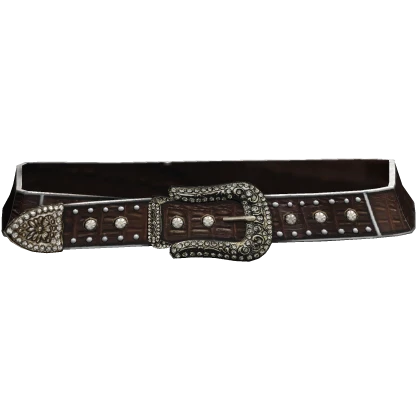Brown Y2K Leather Belt Rhinestone Mcbling 2000s 