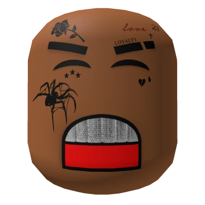 Drip Gangster Head Tattoo