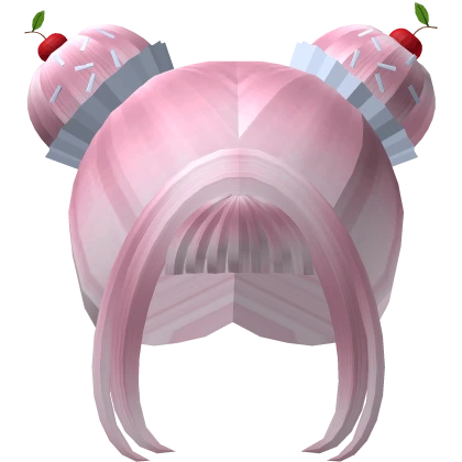 ꒰ ♡ ꒱cute pink cupcake hair w/ cherries and sparks