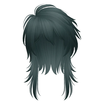 messy vkei anime hair (dark teal)