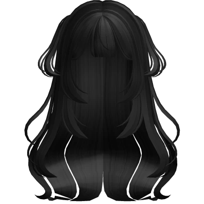 ♡ Black Long Anime Hair With Mini Pigtails 