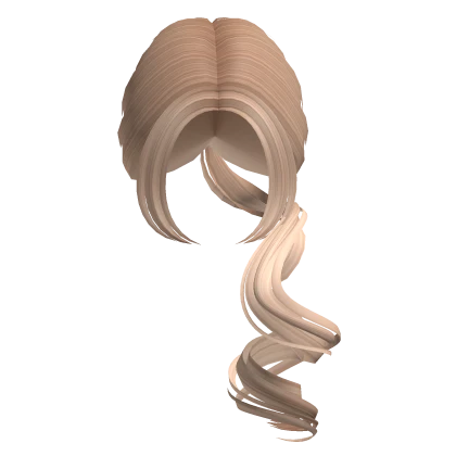 Long Elegant Curly Side Ponytail in Blonde