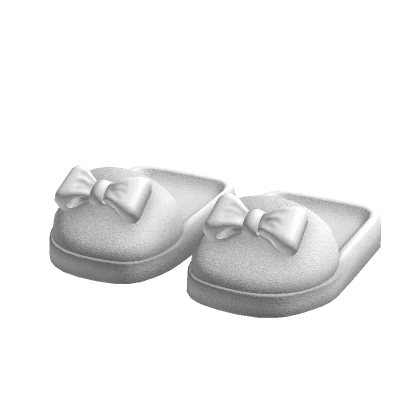 White Glam Bow Slippers