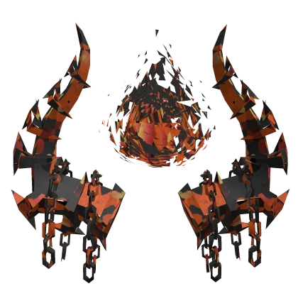 Chained Sparkle Time Fiery Red Lava Horns 🐦‍🔥