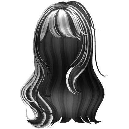 ♡ elegant long wavy hair (striped black n white)