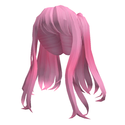 Loose Long Bangs Anime Pigtails in Pink