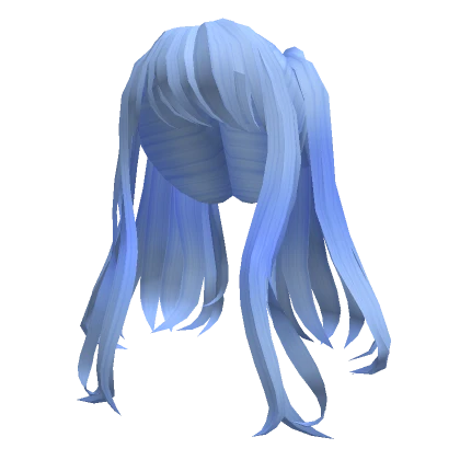 Loose Long Bangs Anime Pigtails in Softblue