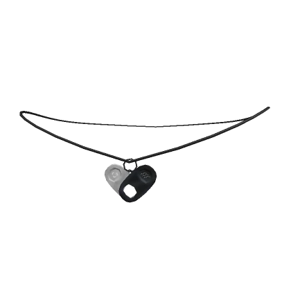 Pop Tab Heart Necklace 1.0 - Silver & Black