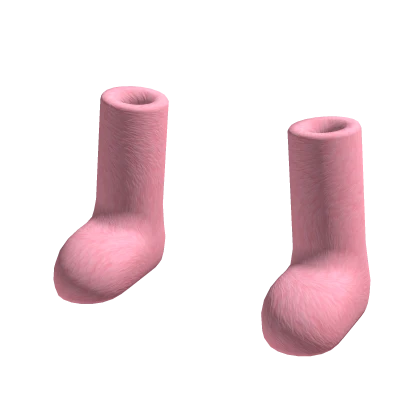 Boots Fuzzy Pink Pastel Fur Furry Winter Shoes Y2K