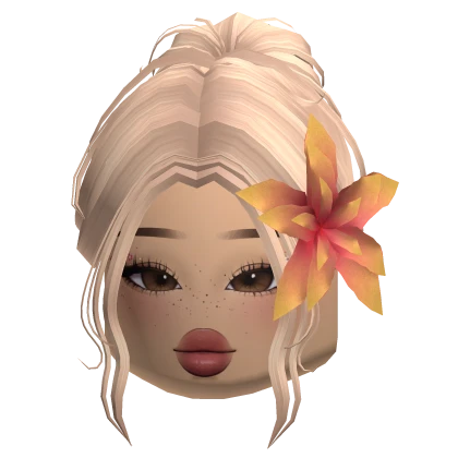 Adorable Bun w/ Flower & Makeup (Blonde)