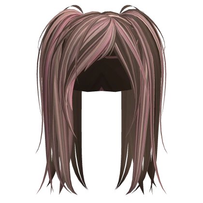 Neapolitan Brown Messy Emo Punk Rock Pigtails