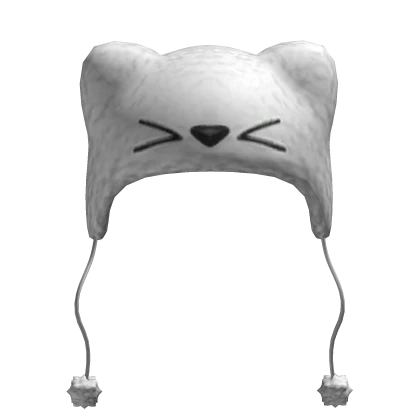 White Fluffy Cat Hat