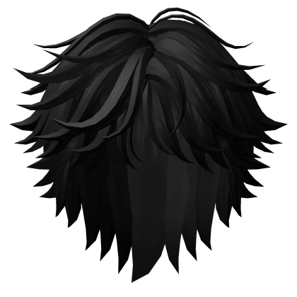 Anime Messy Middle Part Boy Hair in Black