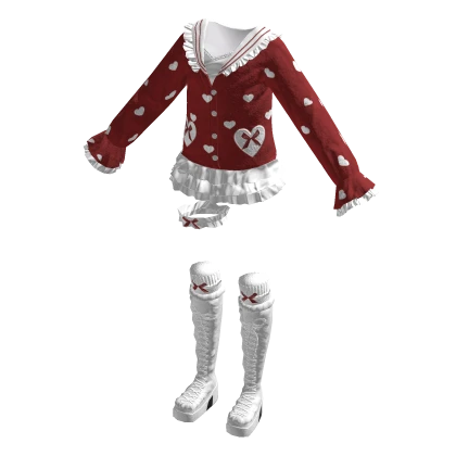 🍀Valentine Cardigan Ruffle Outfit 