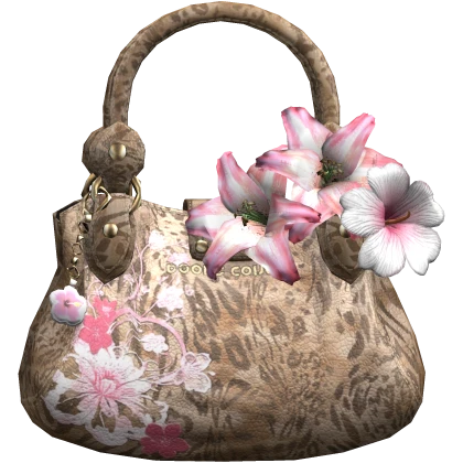 Tropical Floral Designer Bag Pink Lily Hibiscus