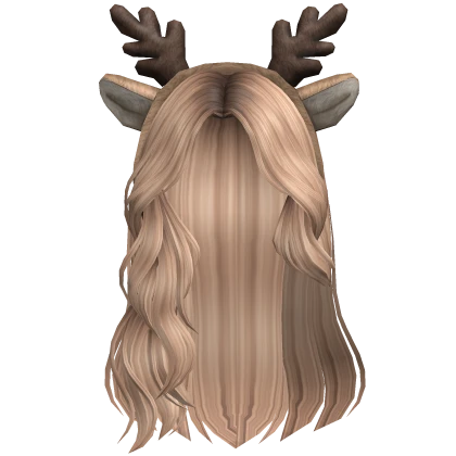 Snow Swept Wavy hair w/ Deer Antlers (blonde2)