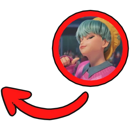Baby Saja kpop demon hunters pointing meme circle
