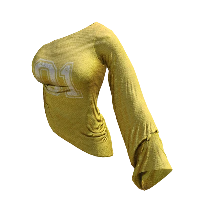 ʚ♡ɞ Y2K Asymmetrical Yellow Jersey Top