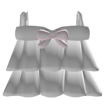♡ : dollette ruffle mini dress white & pink bow