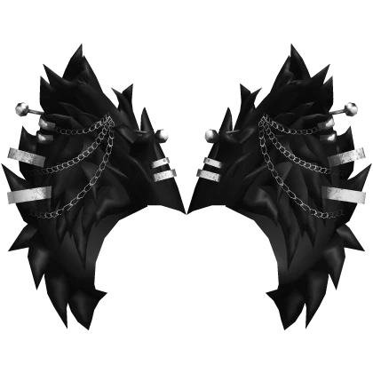 Black Silver Gothic Fluffy Cat/ Fox Ears