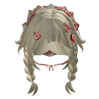mori kei igari blonde pigtails red floral bandana