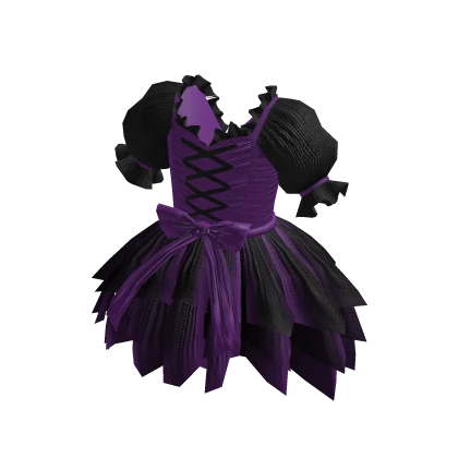 Halloween Black Purple Dress Witch Costume Goth
