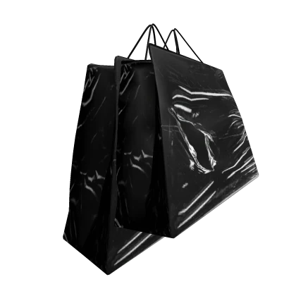 Black broken shopping bags