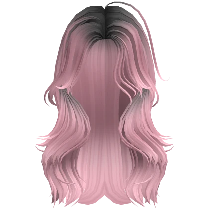 ♡ long layered wavy hair (black to pink)