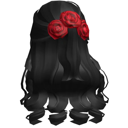 Long Curled Pinned Up Hair & Rose Clips