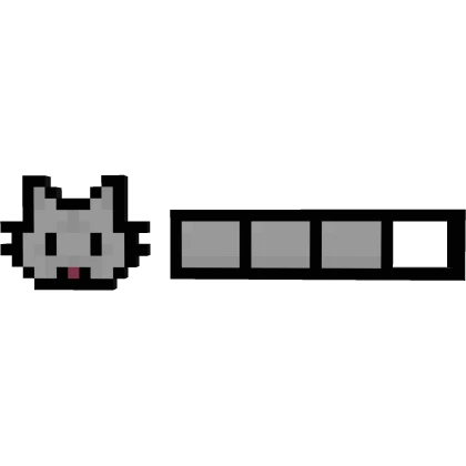 White Cat 8-Bit Health HP Bar