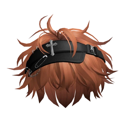Ginger Messy Hair w/ Y2k Punk Visor