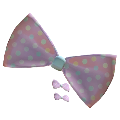 ♡ cute pastel sprinkle scene big polka dot bow