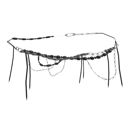 White Beaded Archival Vkei Waist Belt