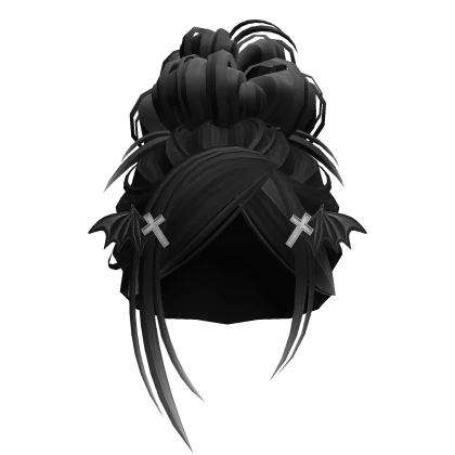 Emo Messy Halloween Bun (Black to White)