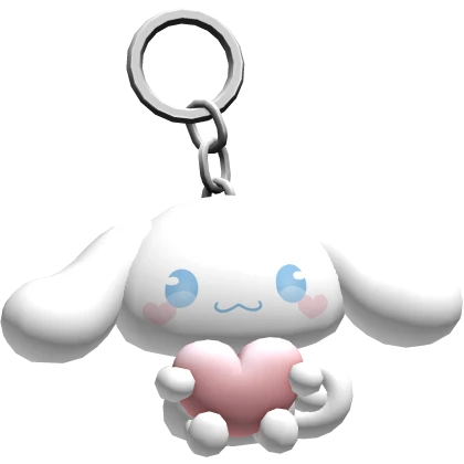 ♡ cloud bunny pink heart keychain