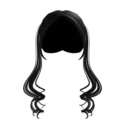 cutesy flowing swirly pigtails in black