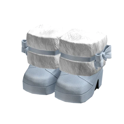 🍀Cute Fluffy Heel Boots (Blue)