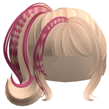 Gyaru Side Ponytail in Raccoon  Blonde and Pink