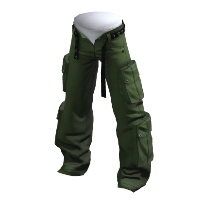 Y2K Baggy Cargoes Army