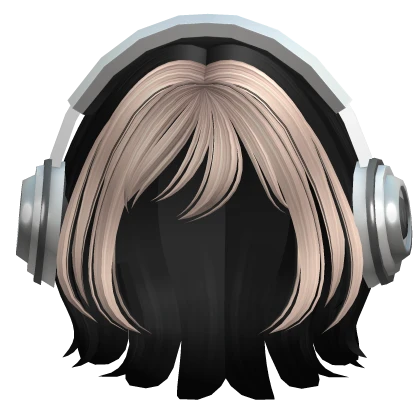 Cute Short Bob w/ Headphones (Platinium & Black)