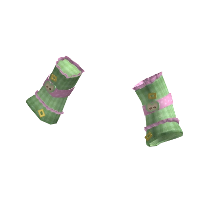 Ruffled Igari Apple Arm Warmers (Green and Pink)