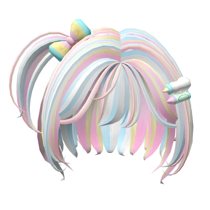 kawaii rainbow baby clips side pigtails w cute bow