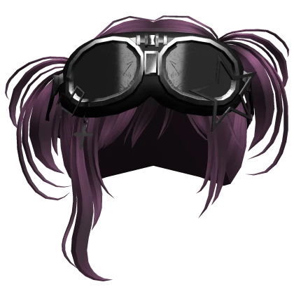 Playful Purple Pigtails with Goggles