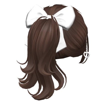 Christmas Ponytail w/ Bow & Earrings in Brown