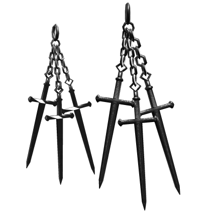 Black Gothic Sword Earrings