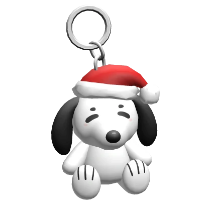 ♡ santa snoopy keychain